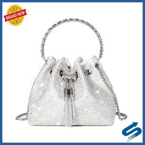 Sparkly Rhinestone Evening Clutch Crossbody Bag Elegant Wedding Party Prom